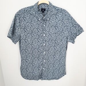 J. Crew Men's Printed flex casual Navy Floral Button Down Shirt